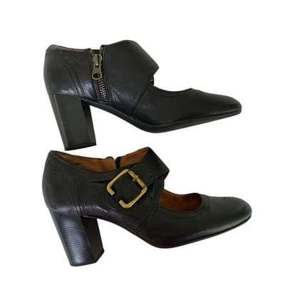 Clark’s Black Genuine Leather Maryjane Heels Shoes Rockabilly Cottagecore 6 - Thumbnail 6