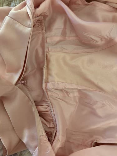 Vintage 1980’s Wiggle Dress Pink Satin Rhinestone Belt Holiday Avant Garde 40’s - Thumbnail 11