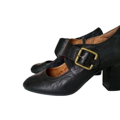 Clark’s Black Genuine Leather Maryjane Heels Shoes Rockabilly Cottagecore 6 - Thumbnail 8