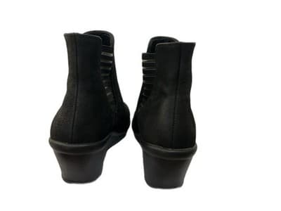 SKECHERS BLACK WEDGE HEEL BOOTIES SHOES HEELS SIZE 7 AIR COOLED MEMORY FOAM - Thumbnail 6
