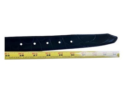 Vintage SQUARE BUCKLE Black Moc Croc Textured Liz Claiborne Old Money Belt Small - Thumbnail 6
