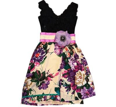 Dolce & Gabbana Silk Dress Size 40 30” Bust Huge Flower Silk Cotton Fairycore - Thumbnail 2