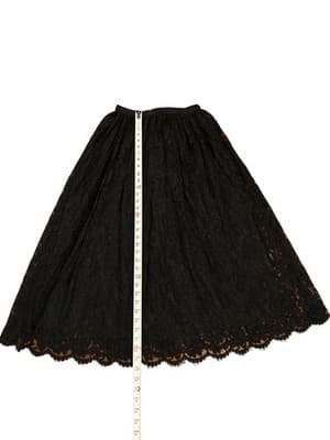 VINTAGE 1950’s Black Full Scalloped Lace Skirt Union Label Romantic Mid Century - Thumbnail 10