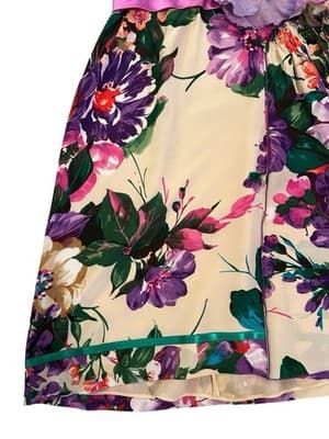 Dolce & Gabbana Silk Dress Size 40 30” Bust Huge Flower Silk Cotton Fairycore - Thumbnail 11