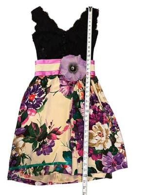 Dolce & Gabbana Silk Dress Size 40 30” Bust Huge Flower Silk Cotton Fairycore - Thumbnail 15