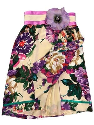 Dolce & Gabbana Silk Dress Size 40 30” Bust Huge Flower Silk Cotton Fairycore - Thumbnail 12