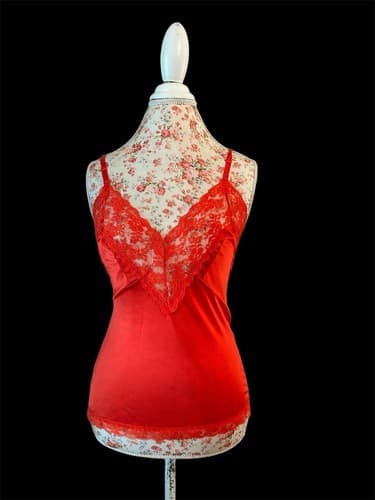 Vintage Camisole Wide Scalloped Lace Sexy Romantic Lingerie Glamcore Volup - Thumbnail 2