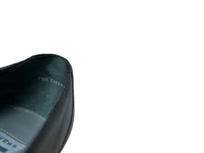 7.5N NARROW Black Leather Trotters Kitten Heel Shoes Criss Cross Strap Mary Jane - Thumbnail 5