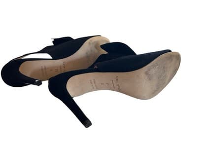 Size 7.5 Stunning KATE SPADE Genuine Leather Black Suede High Heel Shoes Pumps - Thumbnail 5
