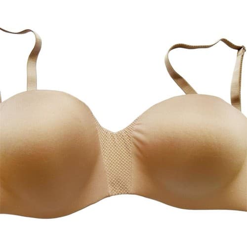 34D Maidenform Wireless Nude Bra Wire Free Smooth Cups Soft Beige Lingerie - Thumbnail 2