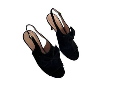 Size 7.5 Stunning KATE SPADE Genuine Leather Black Suede High Heel Shoes Pumps - Thumbnail 3