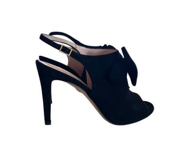 Size 7.5 Stunning KATE SPADE Genuine Leather Black Suede High Heel Shoes Pumps - Thumbnail 2
