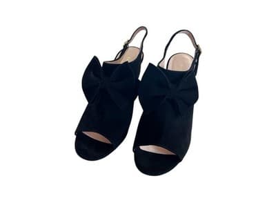 Size 7.5 Stunning KATE SPADE Genuine Leather Black Suede High Heel Shoes Pumps - Thumbnail 8