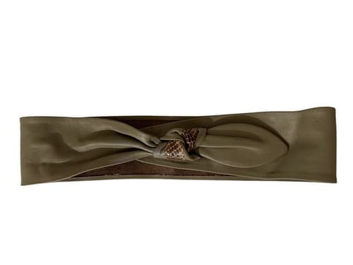 Vintage Leather Belt 1980’s Snakeskin Taupe Boho Wide Slouch Prairie Peasant - Thumbnail 12