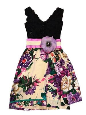 Dolce & Gabbana Silk Dress Size 40 30” Bust Huge Flower Silk Cotton Fairycore - Thumbnail 10