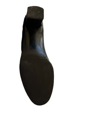 7.5N NARROW Black Leather Trotters Kitten Heel Shoes Criss Cross Strap Mary Jane - Thumbnail 12