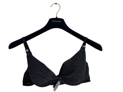 STUNNING ADORE ME BRA METALLIC GOLD BLACK SHIMMER RHINESTONES 38D VOLUP LINGERIE - Thumbnail 3