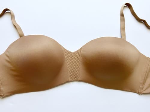 34D Maidenform Wireless Nude Bra Wire Free Smooth Cups Soft Beige Lingerie - Thumbnail 4