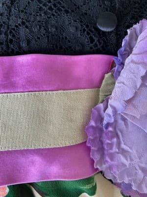 Dolce & Gabbana Silk Dress Size 40 30” Bust Huge Flower Silk Cotton Fairycore - Thumbnail 4