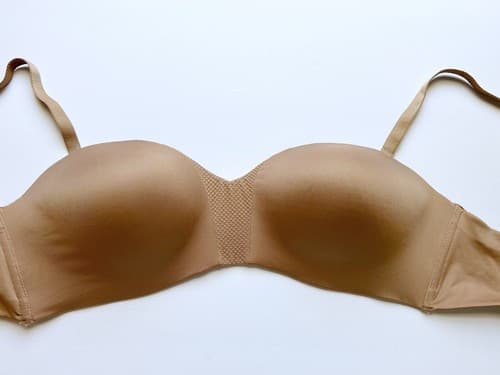 34D Maidenform Wireless Nude Bra Wire Free Smooth Cups Soft Beige Lingerie - Thumbnail 5