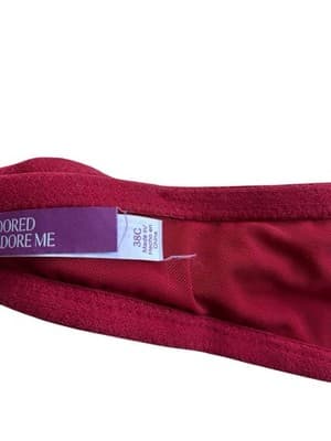 STUNNING ADORE ME 38C BRA SCALLOPED LACE RED FLORAL SEXY COQUETTE LINGERIE - Thumbnail 7