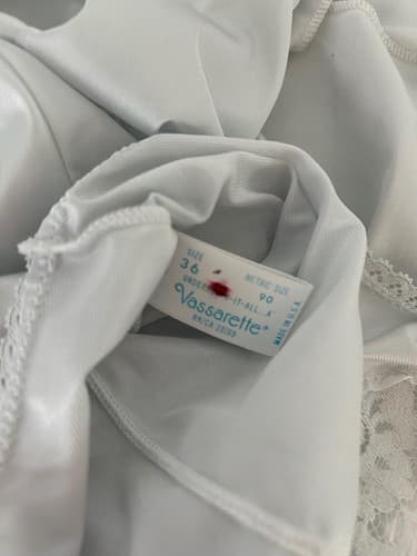 Vintage Camisole Vassarette Size 36 Blue Wide Floral Lace Ethereal Lingerie - Thumbnail 4