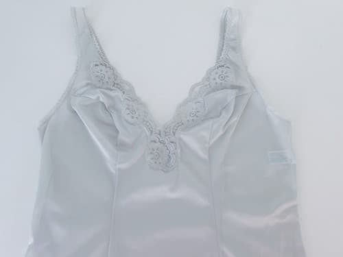 Vintage Camisole Vassarette Size 36 Blue Wide Floral Lace Ethereal Lingerie - Thumbnail 6