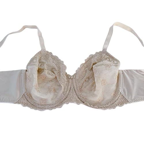 36D Lace Wacoal Bra Bralette Nude Beige Tan Sexy Lingerie - Thumbnail 2