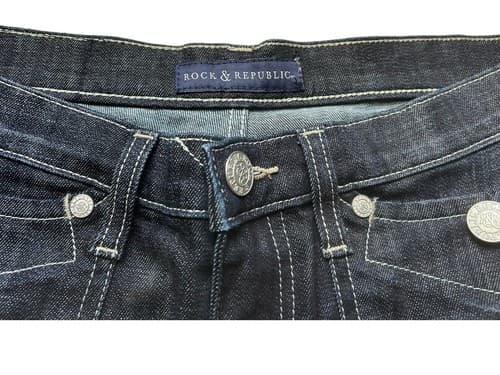 Rock & Republic Dark Wash Denim Jean Shorts 8 - Thumbnail 4