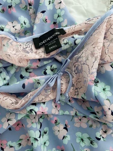 Jones New York Nightie Small Angelic Floral Babydoll Lace Lingerie Cottagecore - Thumbnail 2