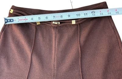 Vintage ST. JOHN MARIE GRAY Brown Knit Logo Slacks Sweater Pants Old Money 8 - Thumbnail 4
