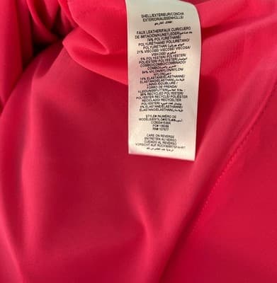 Sz 2 $375 ALICE + OLIVIA "Chara" Mesh Faux Leather Mini Dress French Rose Pink - Thumbnail 7