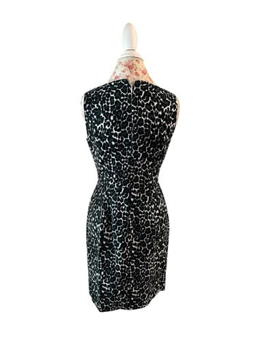 J Crew Leopard Cheetah Dress 4 Pleated Skirt Pinup Bombshell Shift Old Money - Thumbnail 5