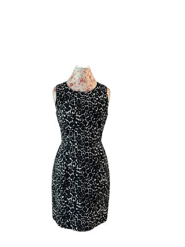 J Crew Leopard Cheetah Dress 4 Pleated Skirt Pinup Bombshell Shift Old Money - Thumbnail 9