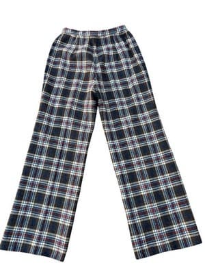 VINTAGE 1970’s PLAID TWEED FLARE LEG PANTS SLACKS HIGH WAIST BOHO PREP ACADEMIA - Thumbnail 2