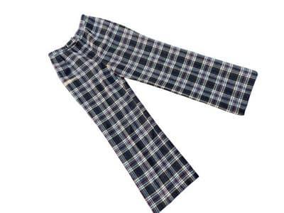 VINTAGE 1970’s PLAID TWEED FLARE LEG PANTS SLACKS HIGH WAIST BOHO PREP ACADEMIA - Thumbnail 4