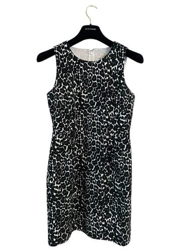 J Crew Leopard Cheetah Dress 4 Pleated Skirt Pinup Bombshell Shift Old Money - Thumbnail 2