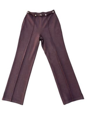 Vintage ST. JOHN MARIE GRAY Brown Knit Logo Slacks Sweater Pants Old Money 8 - Thumbnail 5