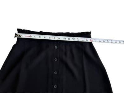 Loft Outlet Size 8 Black Ruffle Coquette Mini Skirt Button Front Ruffled Waist - Thumbnail 3