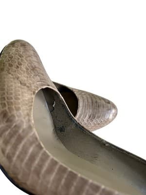 Ralph Lauren Heel 7.5 SNAKESKIN LEATHER Old Money Fall Winter Stiletto Pump Shoe - Thumbnail 8