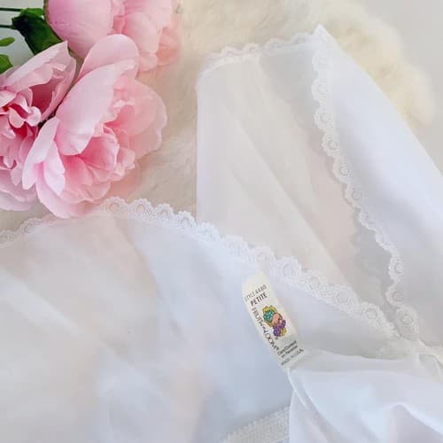 Vintage White Half Slip Slippery Shiny Soft Lingerie Skirt - Thumbnail 6