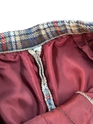 VINTAGE 1970’s PLAID TWEED FLARE LEG PANTS SLACKS HIGH WAIST BOHO PREP ACADEMIA - Thumbnail 3