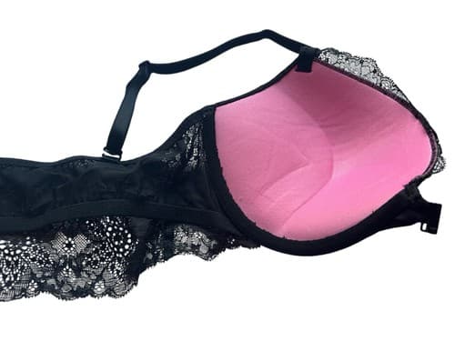 Date Super Push Up Black Ruffle Lace Victorias Secret Bra Lingerie 32DD Bralette - Thumbnail 3