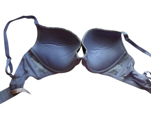 Victorias Secret Bra Dream AngelPush Up 32DD Silver Floral Cups Purple Lingerie - Thumbnail 2