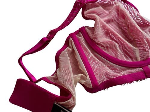 Victorias Secret Bra Wine Pink 34DD Unlined Plunge Boned Corset Bustier Sides - Thumbnail 7