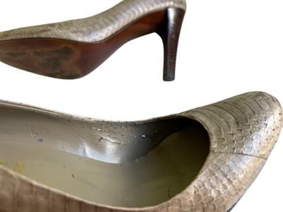 Ralph Lauren Heel 7.5 SNAKESKIN LEATHER Old Money Fall Winter Stiletto Pump Shoe - Thumbnail 4