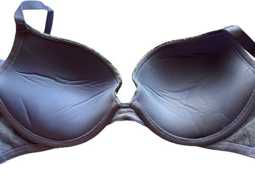 Victorias Secret Bra Dream AngelPush Up 32DD Silver Floral Cups Purple Lingerie - Thumbnail 4