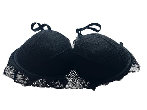 Date Super Push Up Black Ruffle Lace Victorias Secret Bra Lingerie 32DD Bralette - Thumbnail 2