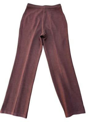 Vintage ST. JOHN MARIE GRAY Brown Knit Logo Slacks Sweater Pants Old Money 8 - Thumbnail 2