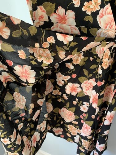 Vintage Women’s Dress Liz Claiborne Fall Floral Faux Wrap Pastel Pink Roses - Thumbnail 4